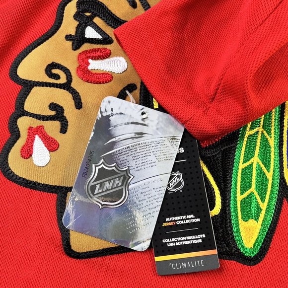 Men's Chicago Blackhawks Blank Authentic Adidas Pro Home Red Jersey Climalite - Picture 8 of 12